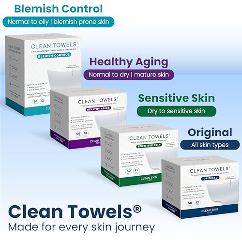 Clean Skin Club Clean Towels XL®, 100% USDA Biobased Face Towel