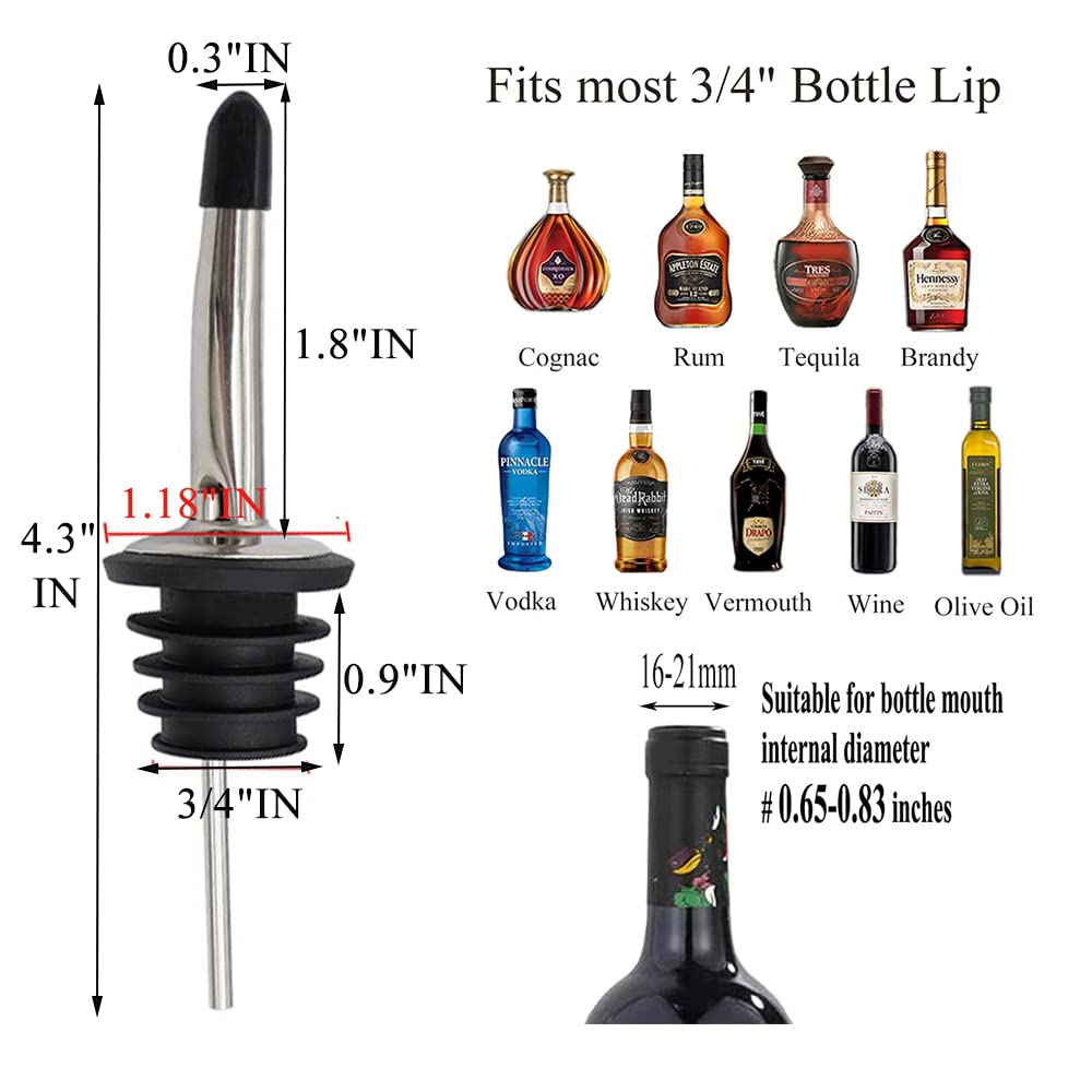 Pafusen 12 Pack Liquor Pour Spout With Dust Caps