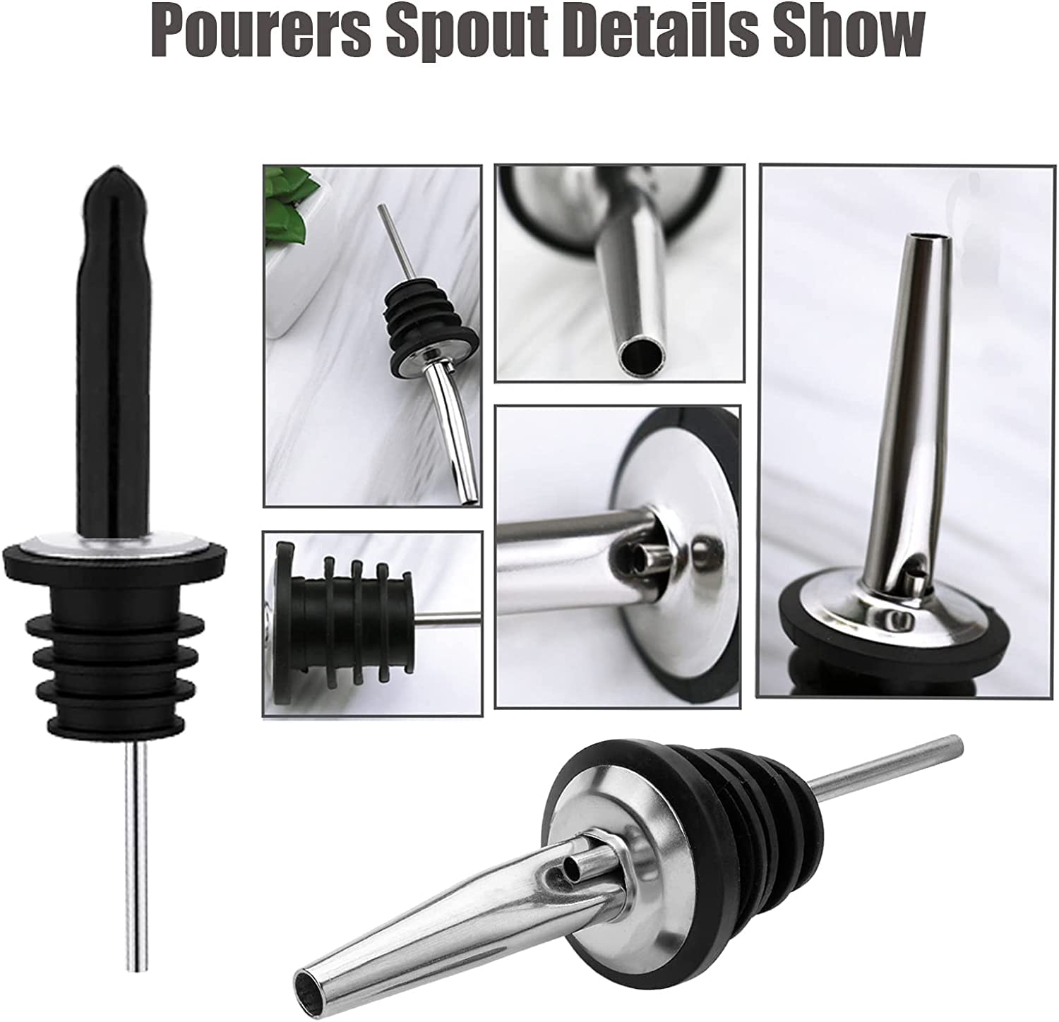 Pafusen 12 Pack Liquor Pour Spout With Dust Caps