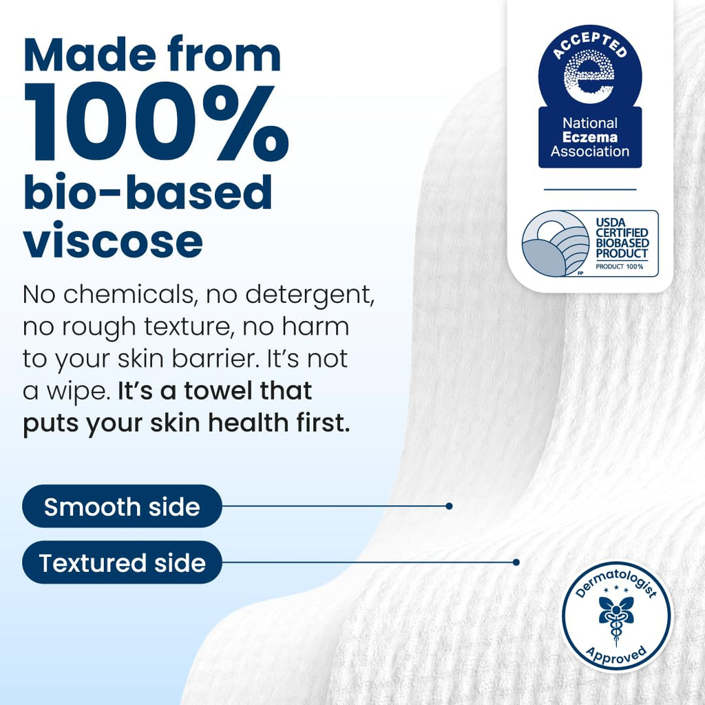 Clean Skin Club Clean Towels XL®, 100% USDA Biobased Face Towel