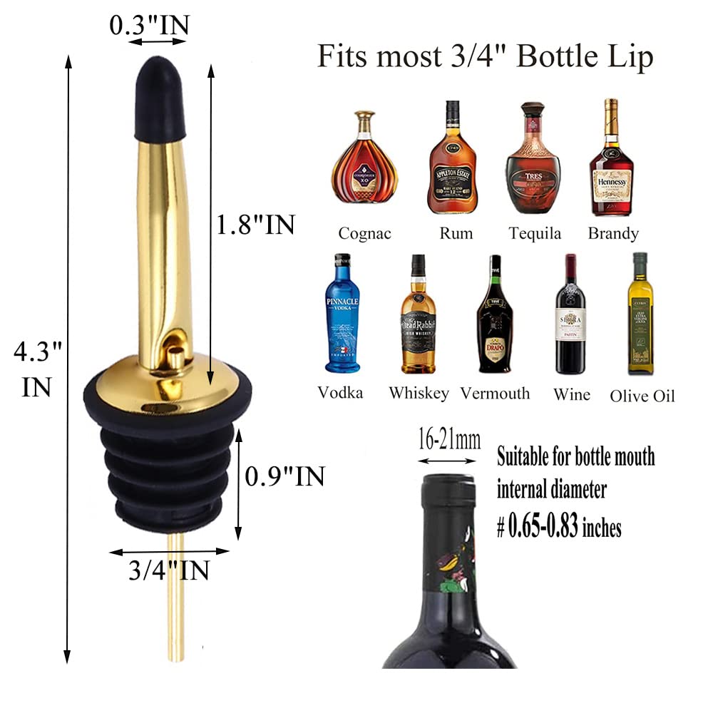Pafusen 12 Pack Liquor Pour Spout With Dust Caps