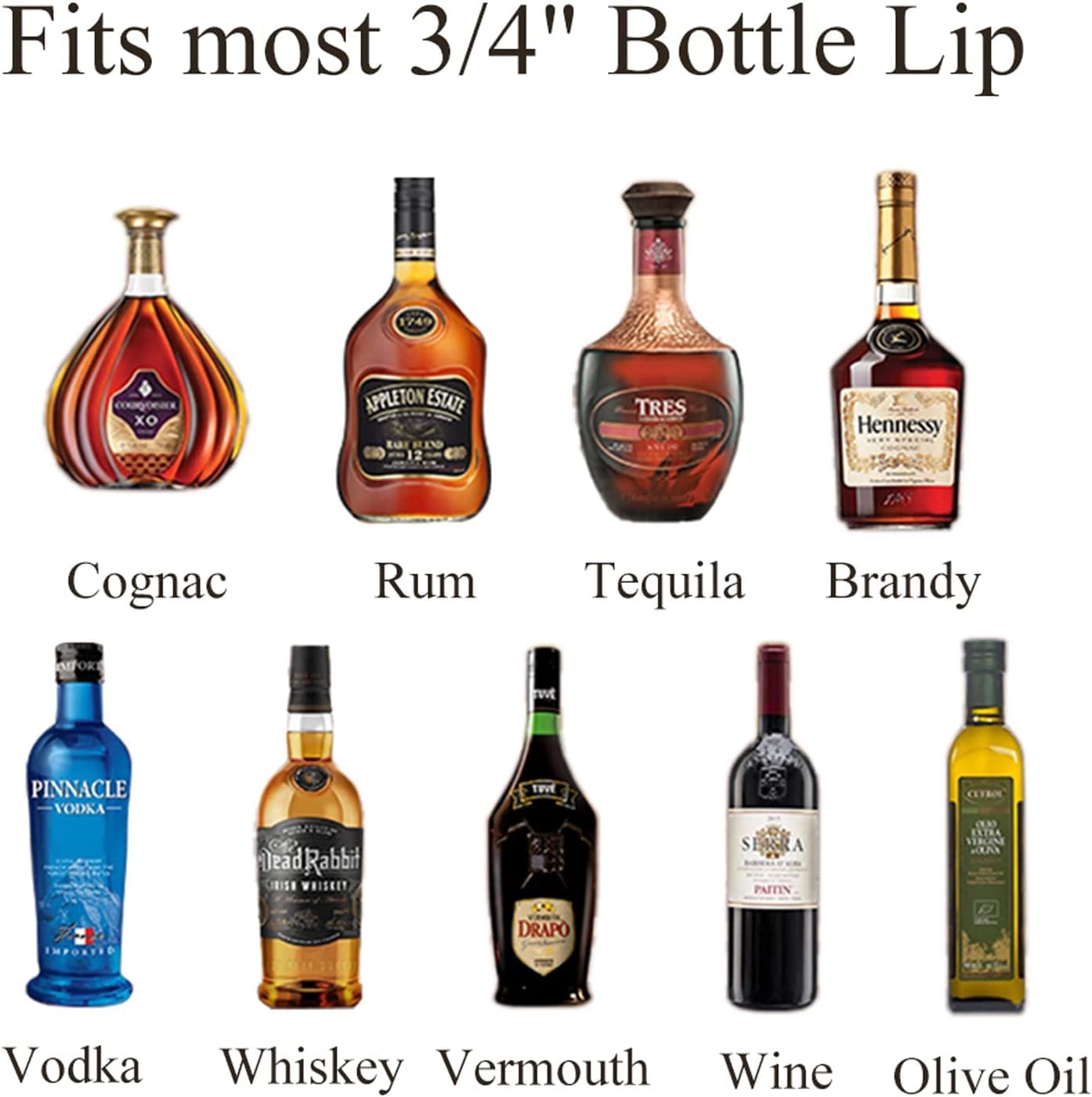 Pafusen 12 Pack Liquor Pour Spout With Dust Caps