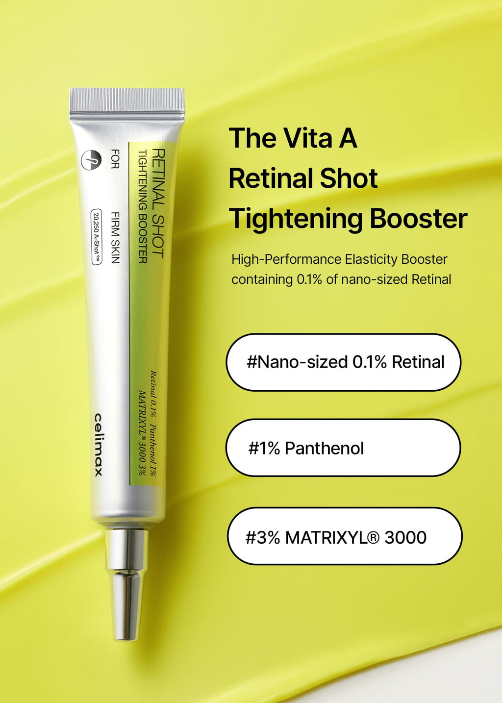 celimax The Vita A Retinal Shot Tightening Booster | 0.1% Retinal, 3% Matryxyl, High-Strength Retinoid