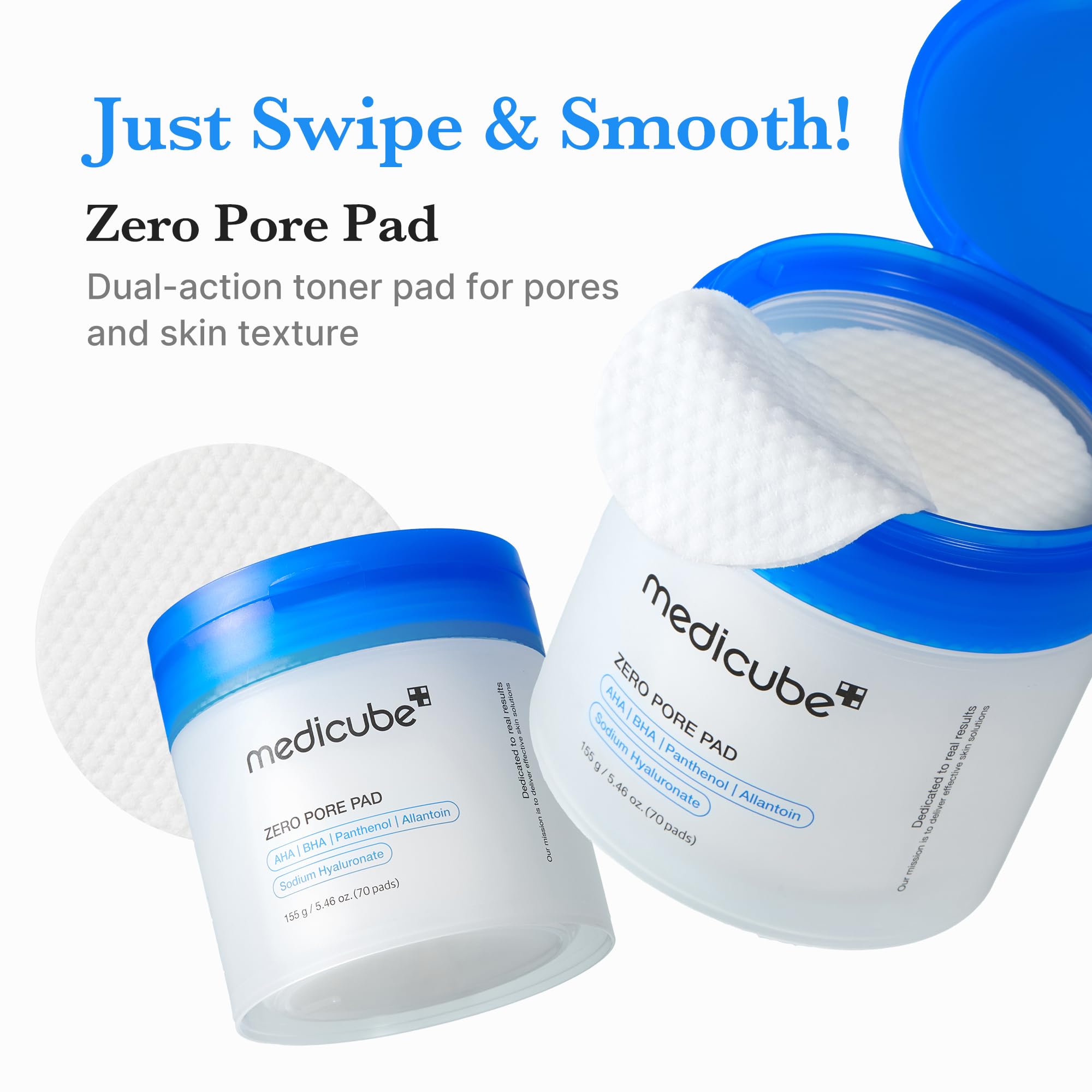 medicube Toner Pads Zero Pore Pad 2.0 | Dual-Textured Facial Pad for Exfoliation and Pore Care