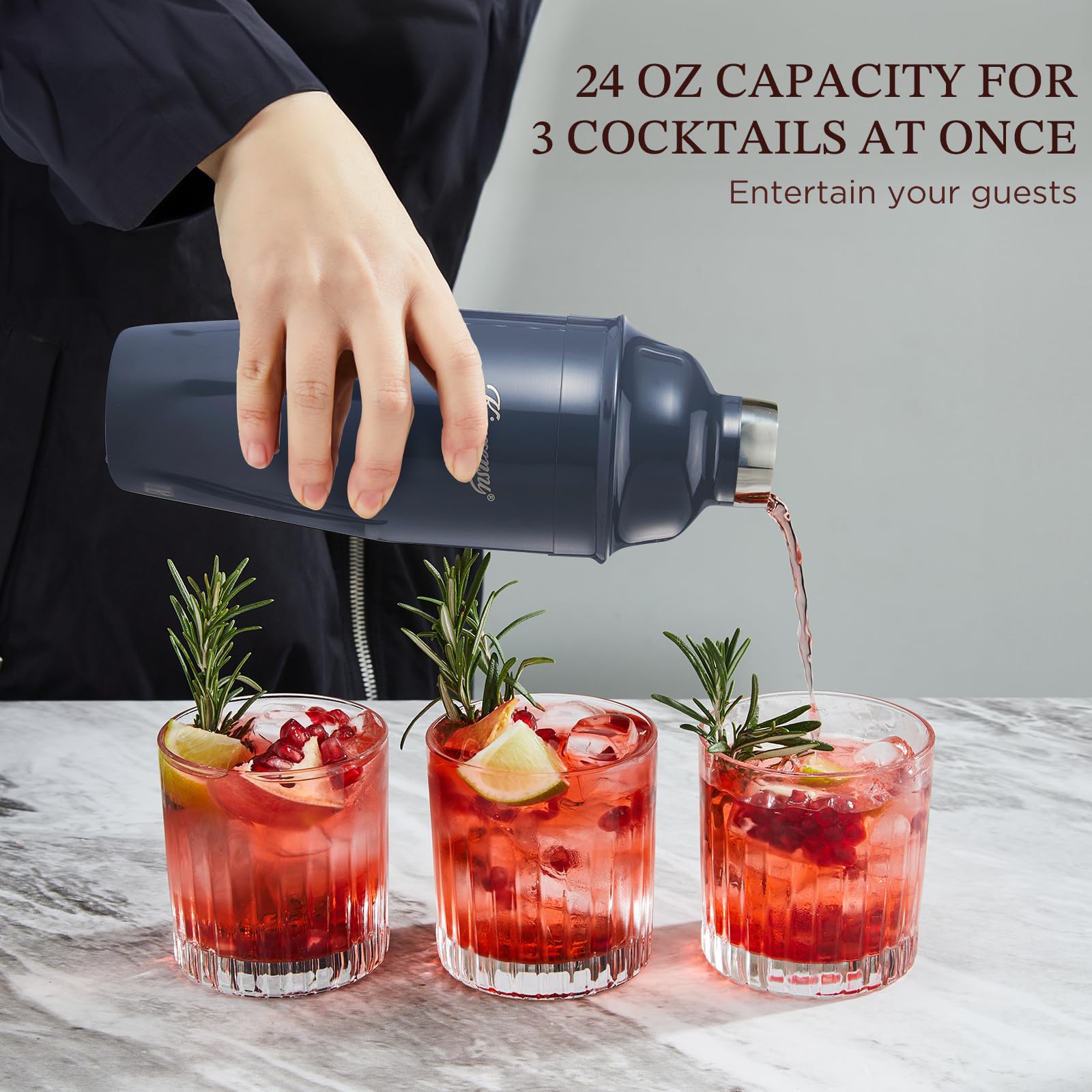 Professional Drink Mixer Set for Beginners, Silver