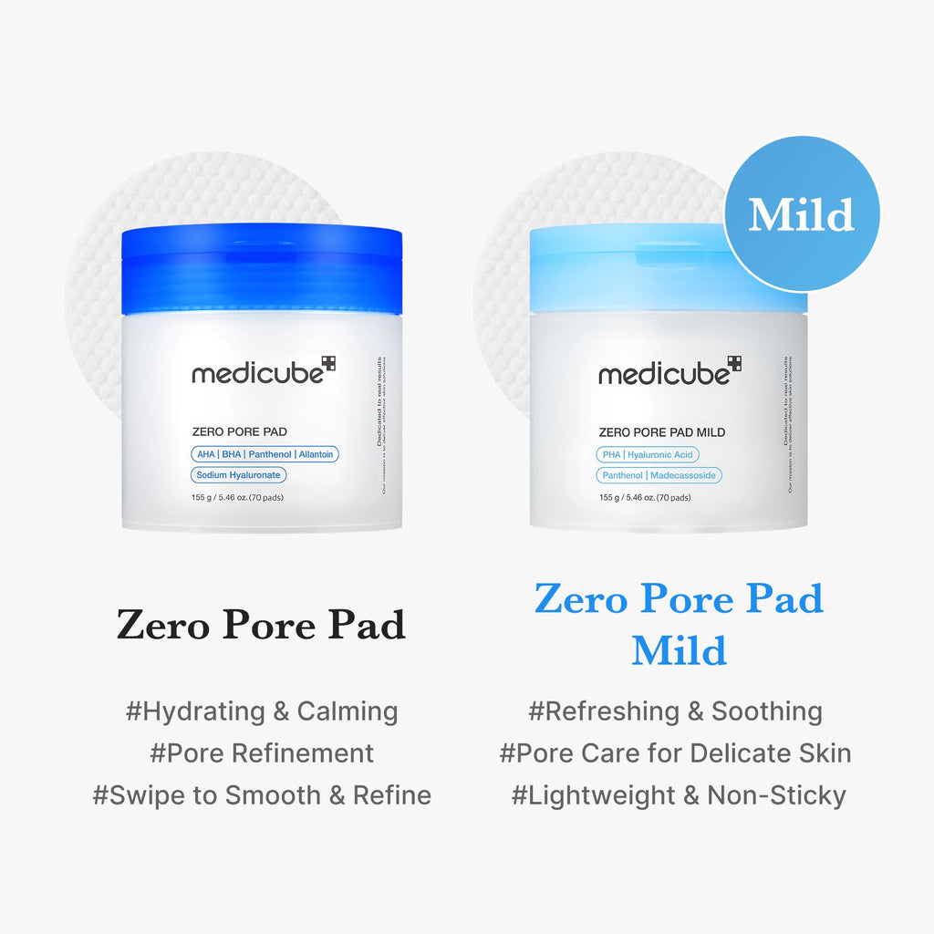 medicube Toner Pads Zero Pore Pad 2.0 | Dual-Textured Facial Pad for Exfoliation and Pore Care