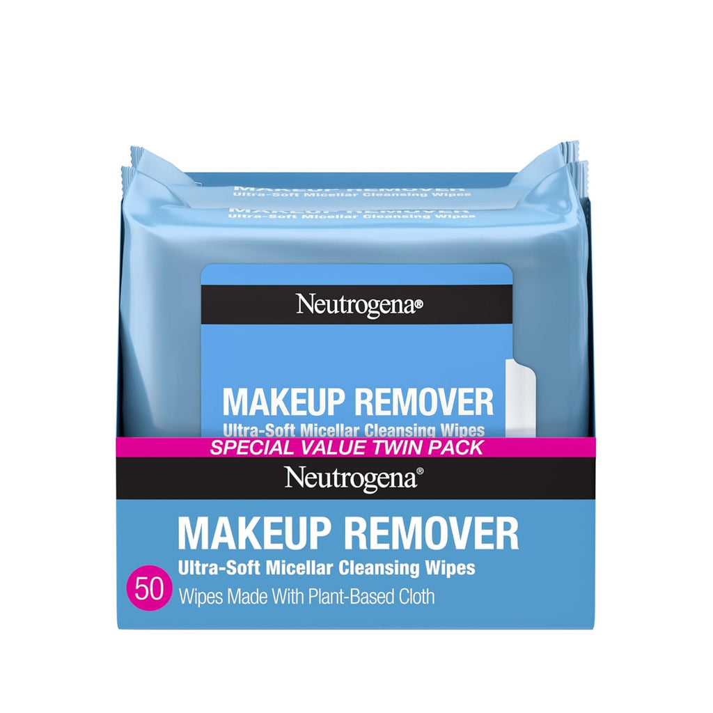Neutrogena Makeup Remover Wipes Micellar Alcohol-Free Face Towelettes