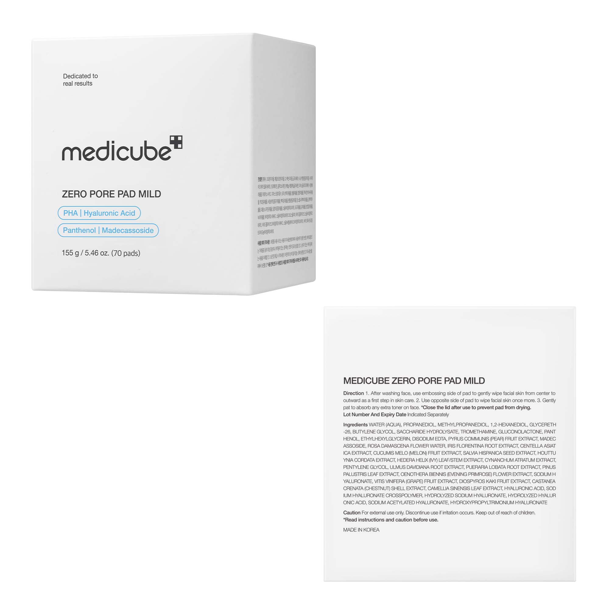 medicube Toner Pads Zero Pore Pad 2.0 | Dual-Textured Facial Pad for Exfoliation and Pore Care