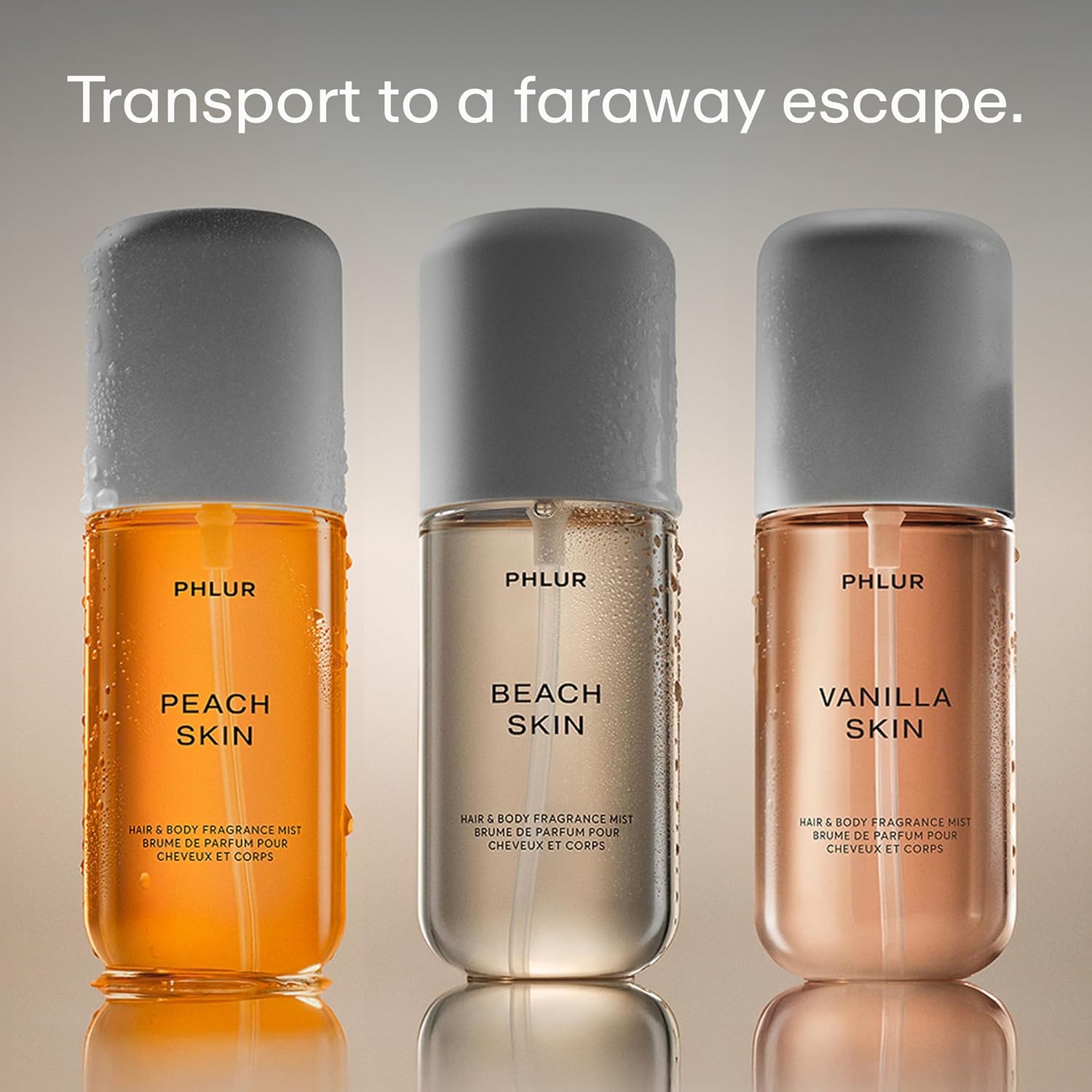 PHLUR Paradise Skin Hair and Body Mist Set ($78 Value) - Travel Size Fragrance Trio Gift Set (3 x 3 fl oz)