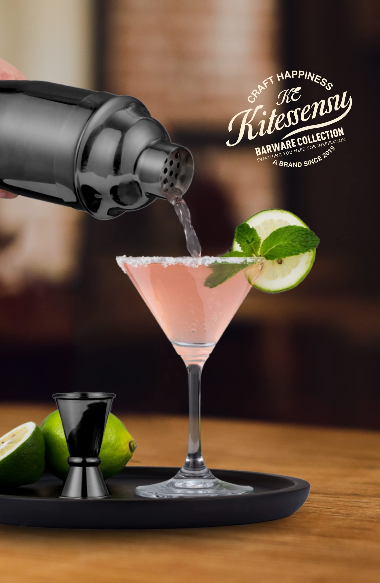 Professional Drink Mixer Set for Beginners, Silver