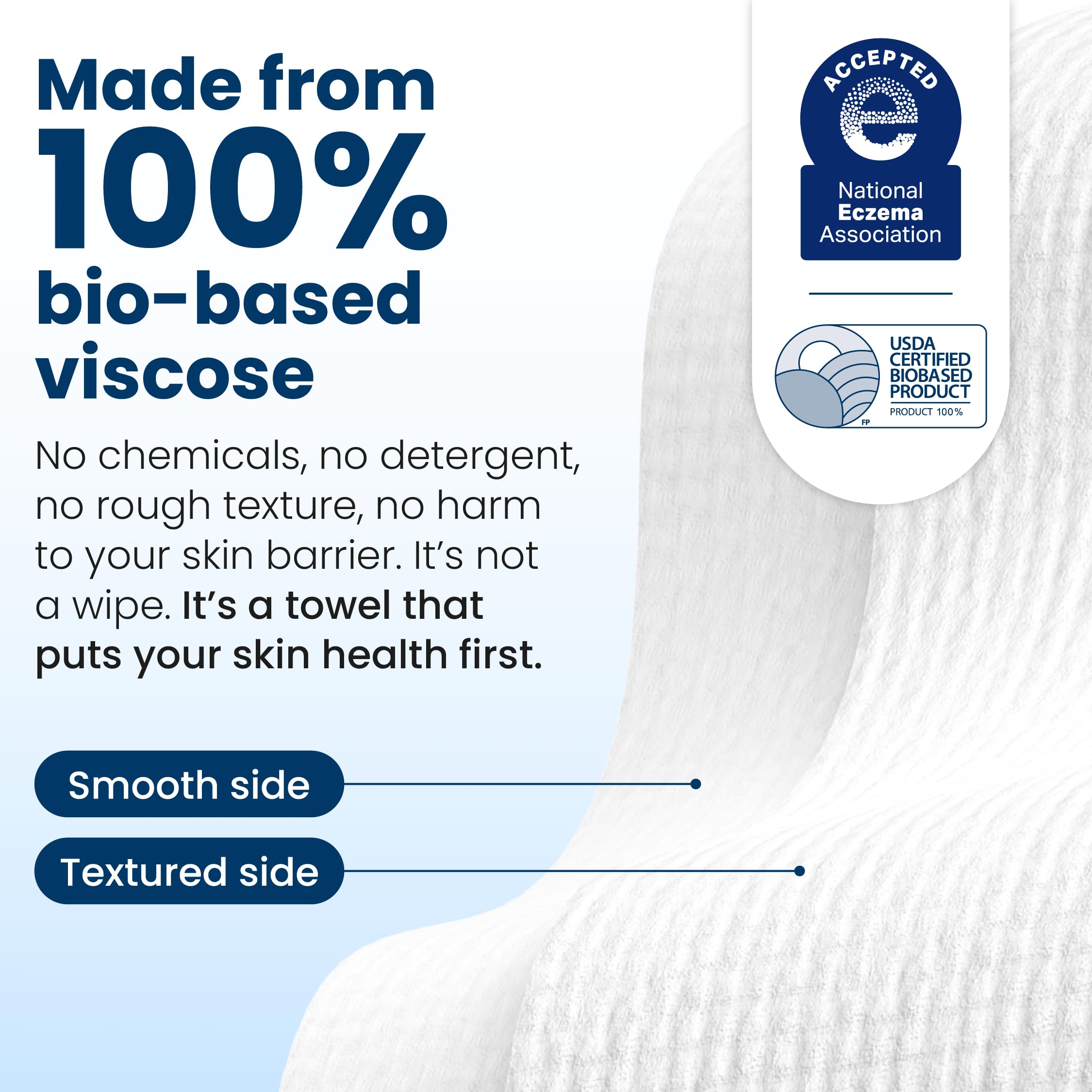 Clean Skin Club Clean Towels XL®, 100% USDA Biobased Face Towel