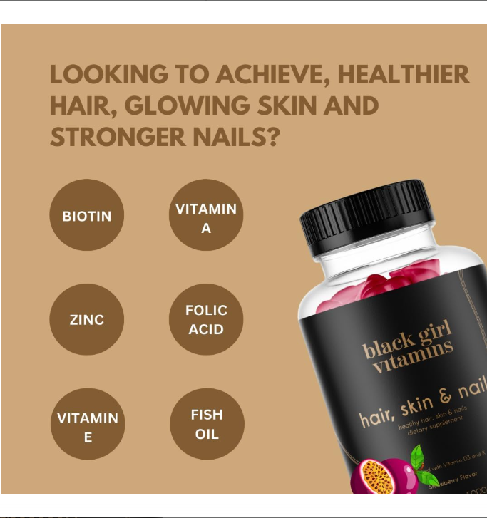 Black Girl Vitamins - Hair, Skin, and Nails Gummies